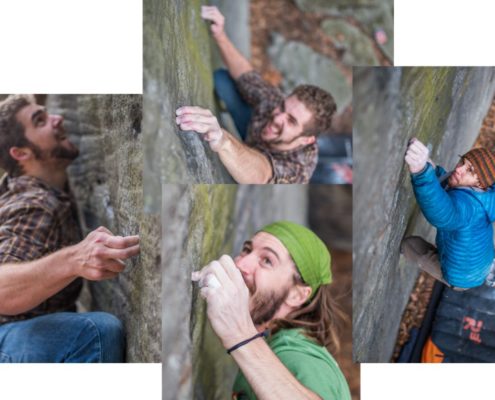 First Day at Coopers, Coopers Rock, Climbing, Bouldering, Dylan Jones, Matt Cline, Eric Fizer, by Gabe DeWitt