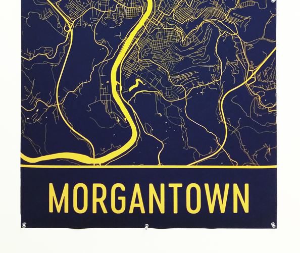 Morgantown, Mordernmapart, Map Art,