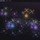 DejaViewed Cosmos graph visualization showing orbital node clusters organized by tier and collection with cross-connection overlays